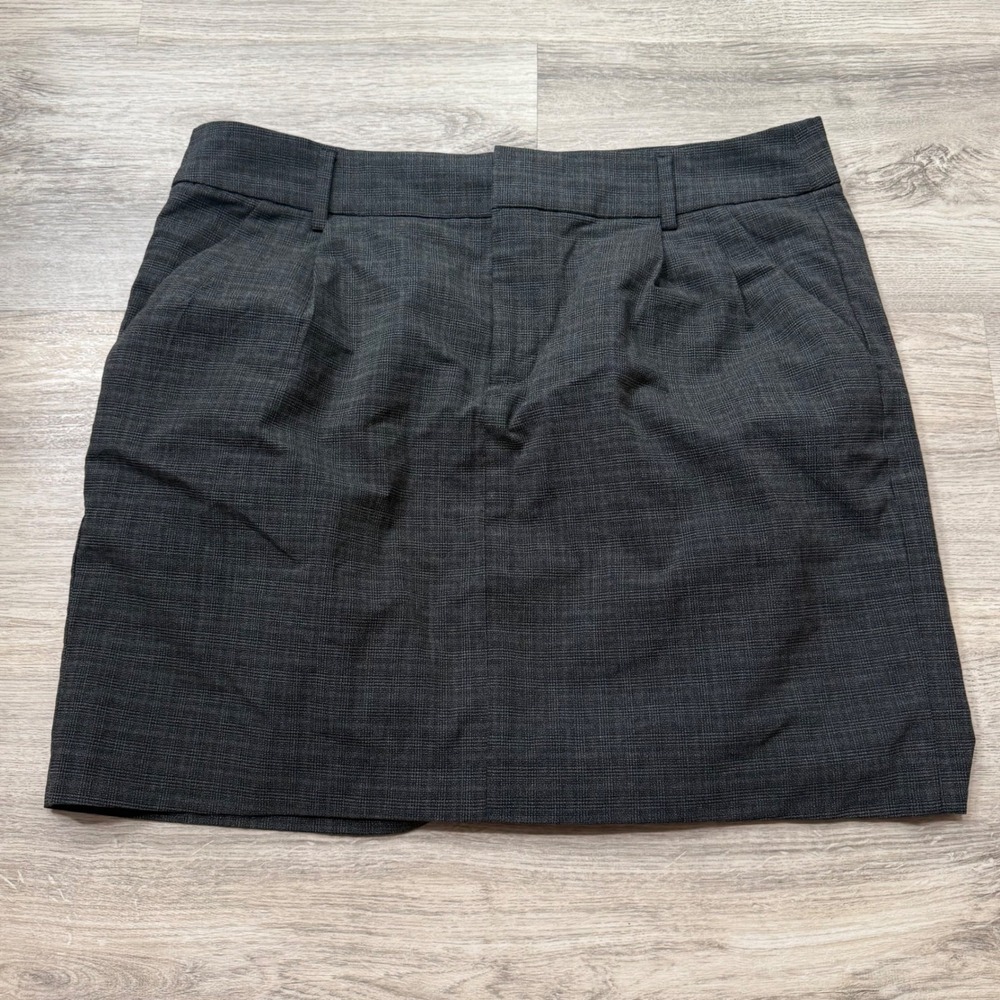 Gap Womens Gray Glen Plaid Stretch Mini Skirt Size 14 Career Professional Pocket